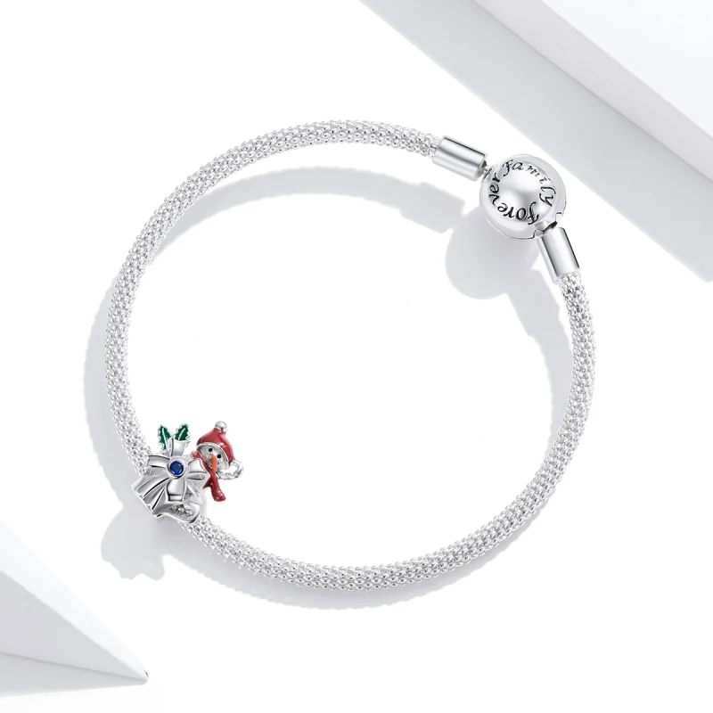 (imagem para) Charm Pandora Style Copo de Boneco de Neve em Prata - BSC373 - Visualizar 3