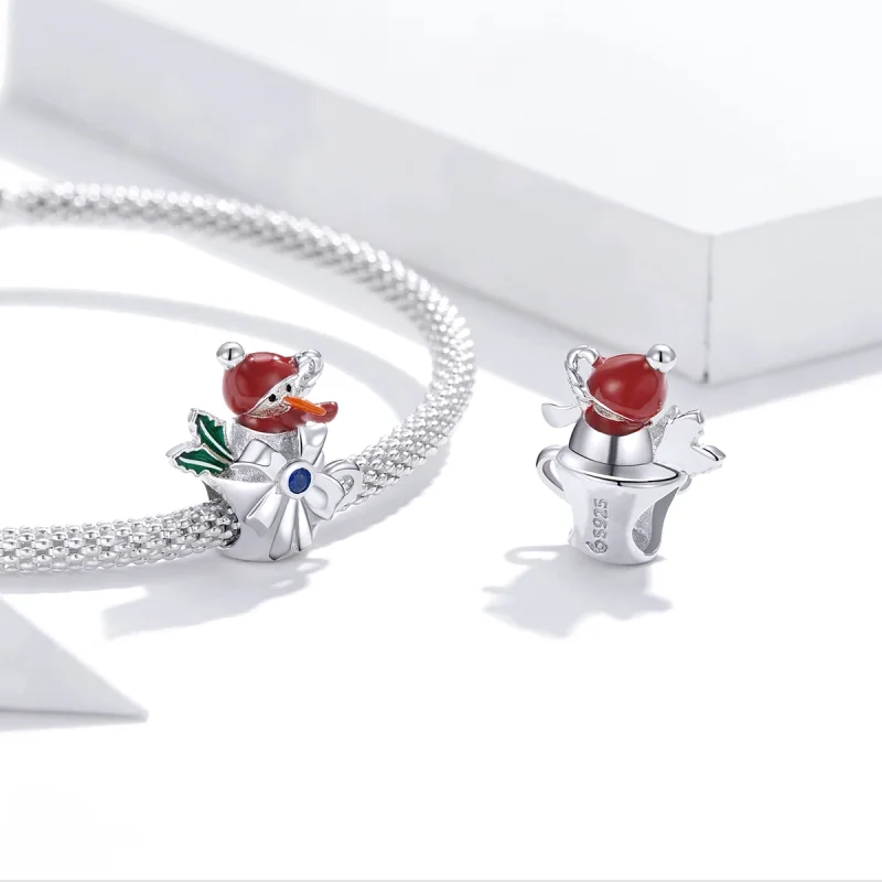 (imagem para) Charm Pandora Style Copo de Boneco de Neve em Prata - BSC373 - Visualizar 4