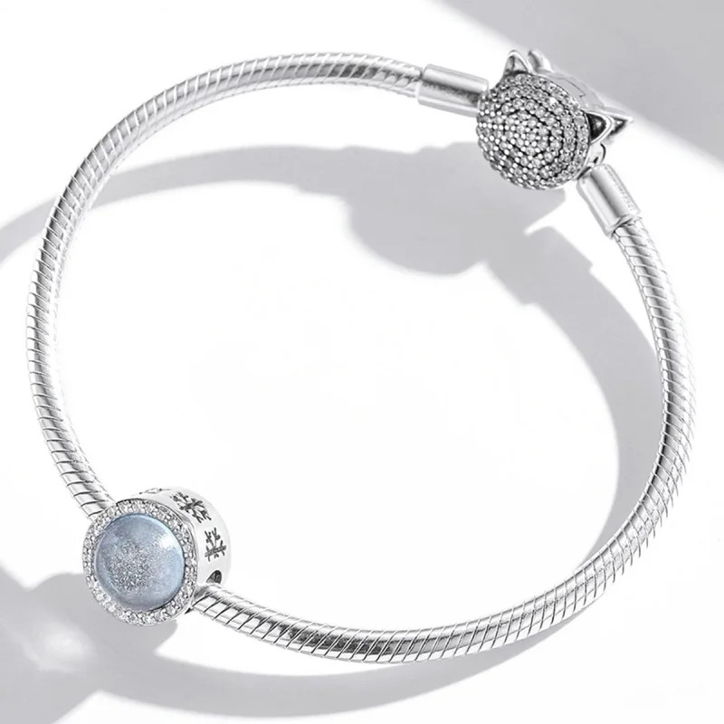 (imagem para) Charm Pandora Style Neve Prateada na Véspera de Natal - SCC2040 - Visualizar 3