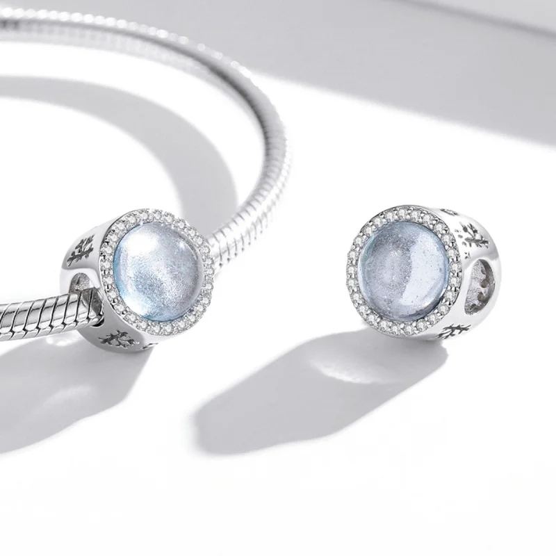 (imagem para) Charm Pandora Style Neve Prateada na Véspera de Natal - SCC2040 - Visualizar 4