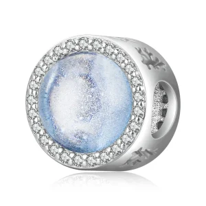 (imagem para) Charm Pandora Style Neve Prateada na Véspera de Natal - SCC2040