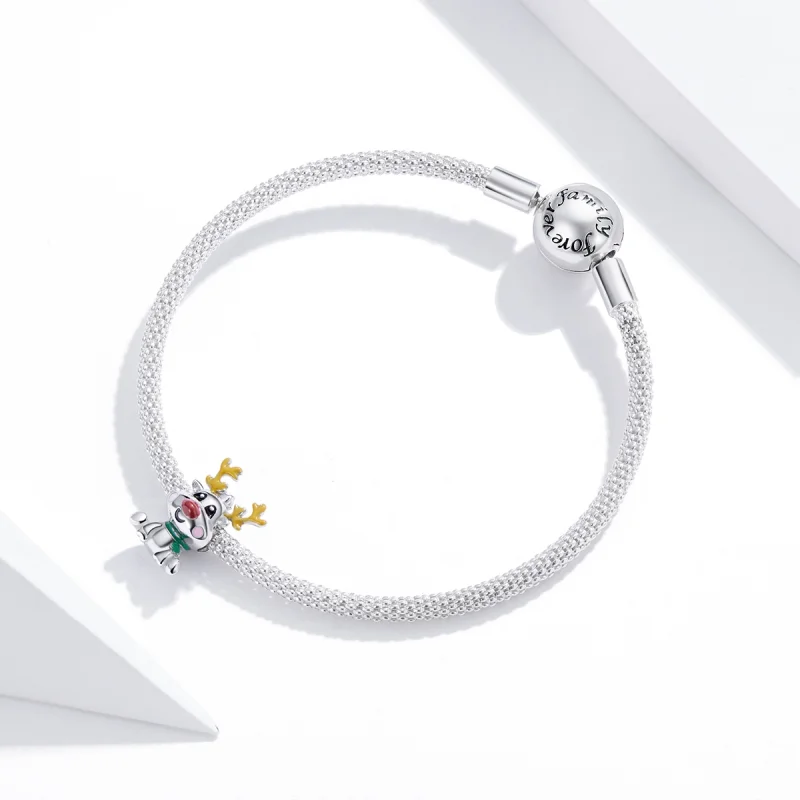 (imagem para) Charm Pandora Style Prata de Rena Brotando - BSC375 - Visualizar 3