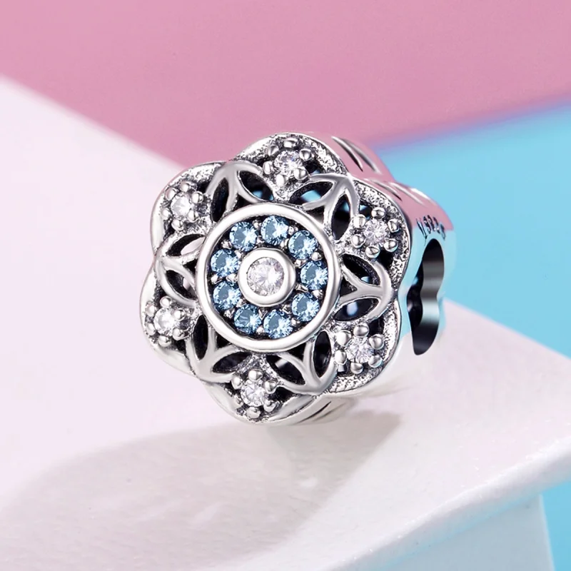 (imagem para) Charm Pandora Style Prata Flocos de Neve Romântico - SCC247 - Visualizar 3