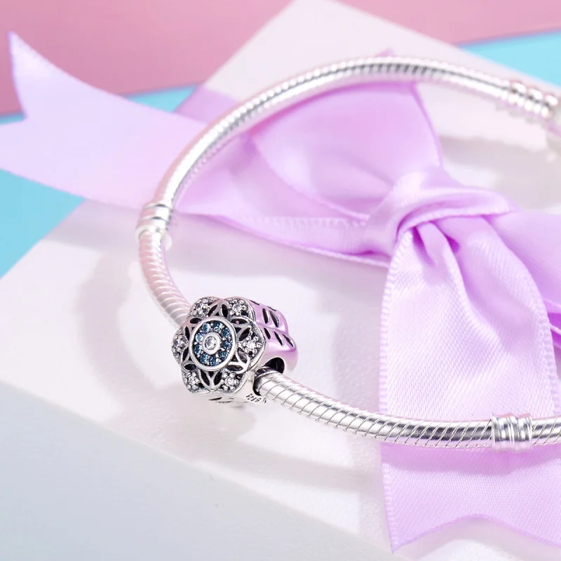 (imagem para) Charm Pandora Style Prata Flocos de Neve Romântico - SCC247 - Visualizar 4