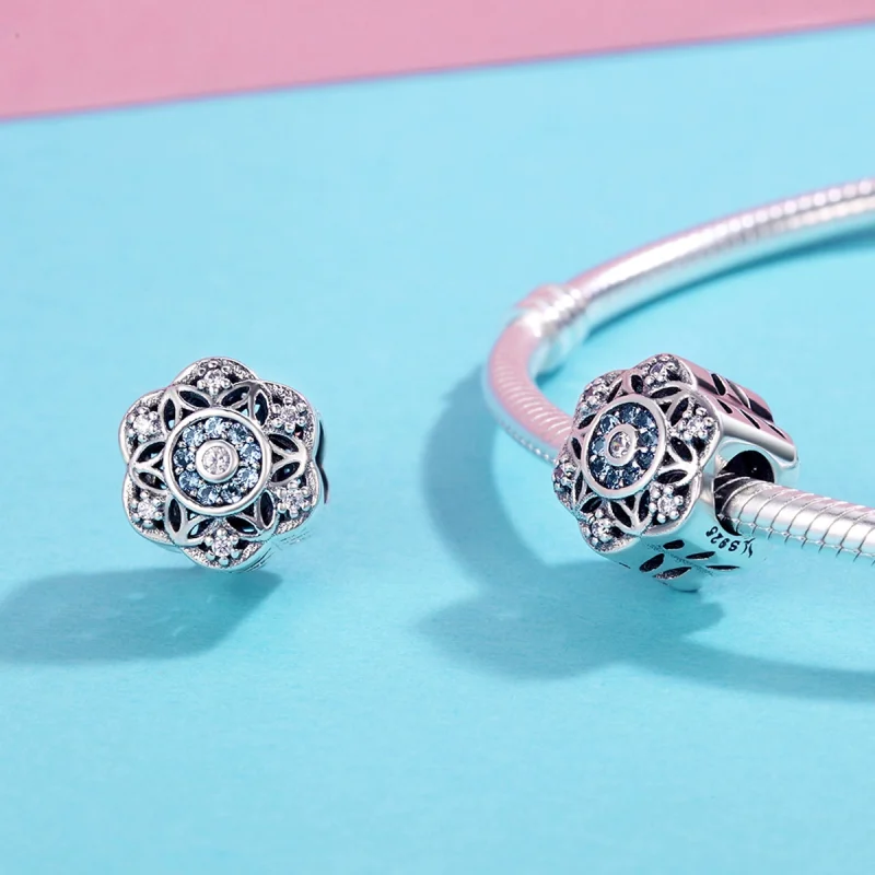 (imagem para) Charm Pandora Style Prata Flocos de Neve Romântico - SCC247 - Visualizar 5