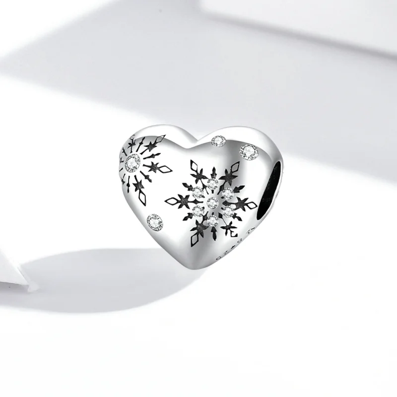 (imagem para) Charm Pandora Style Prata Love Flocos de Neve - SCC1982 - Visualizar 2