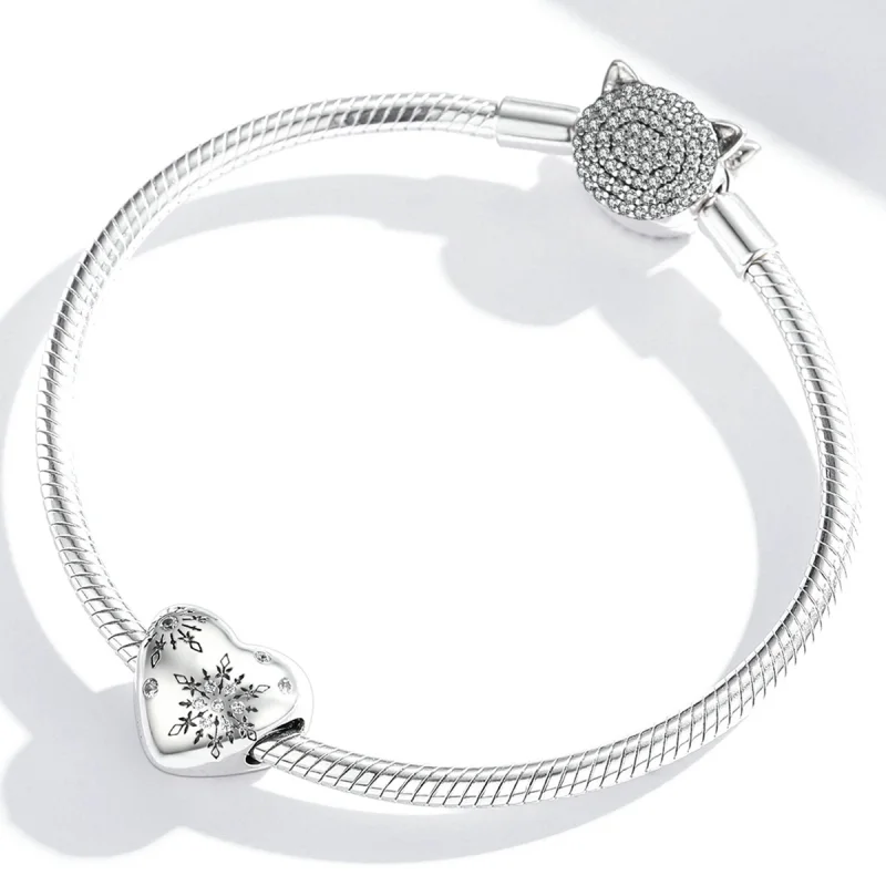 (imagem para) Charm Pandora Style Prata Love Flocos de Neve - SCC1982 - Visualizar 3