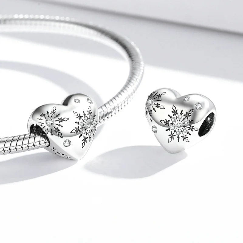 (imagem para) Charm Pandora Style Prata Love Flocos de Neve - SCC1982 - Visualizar 4