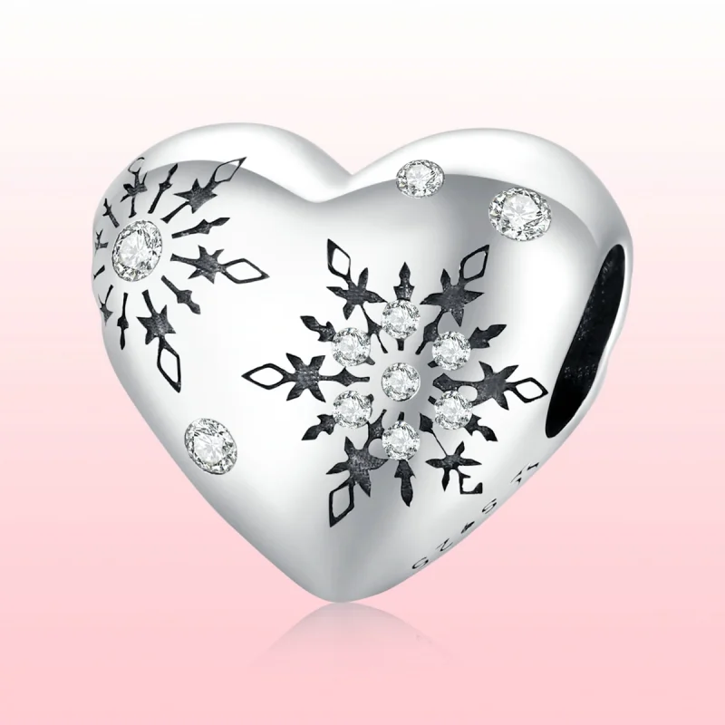 (imagem para) Charm Pandora Style Prata Love Flocos de Neve - SCC1982 - Visualizar 6