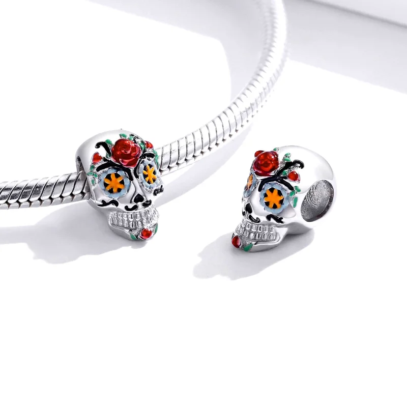 (imagem para) Charm Pandora Style Shine Caveira de Halloween - BSC326 - Visualizar 4