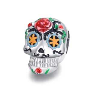(imagem para) Charm Pandora Style Shine Caveira de Halloween - BSC326