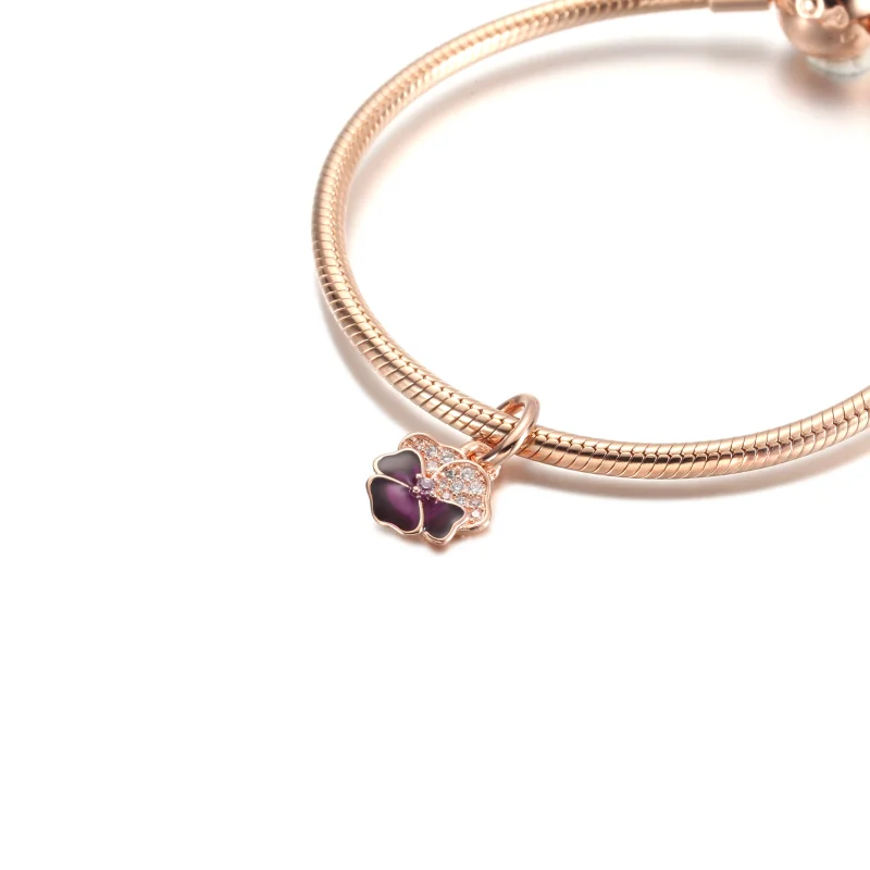 (imagem para) Charm Pingente Ametista Flor Amor-Perfeito Pandora - 780776C01 - Visualizar 4