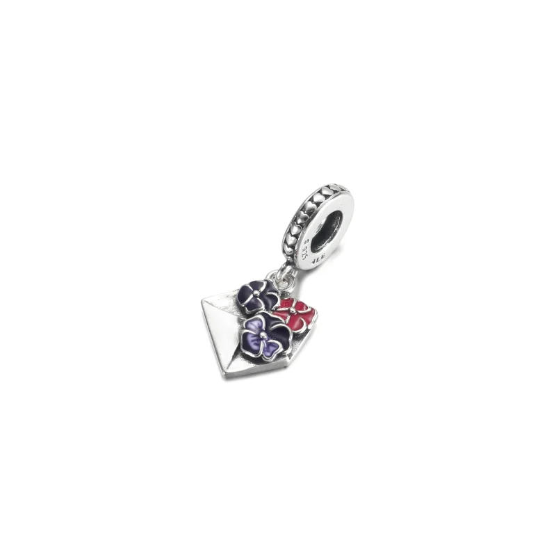 (imagem para) Charm Pingente Envelope com Flor Amor-Perfeito PANDORA - 790787C01 - Visualizar 2