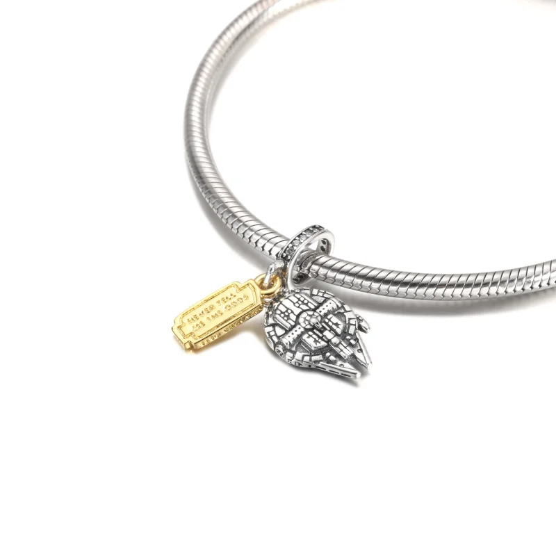 (imagem para) Charm Pingente Millennium Falcon de Star Wars da PANDORA - 769504C01 - Visualizar 5