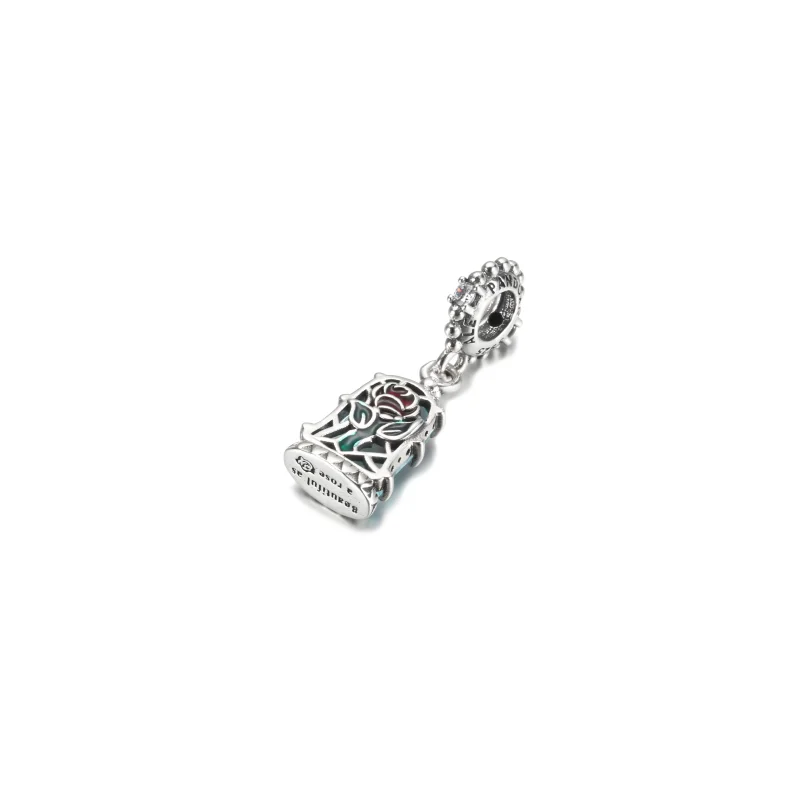 (imagem para) Charm Pingente PANDORA Disney A Bela e a Fera Rosa Encantada - 790024C01 - Visualizar 7
