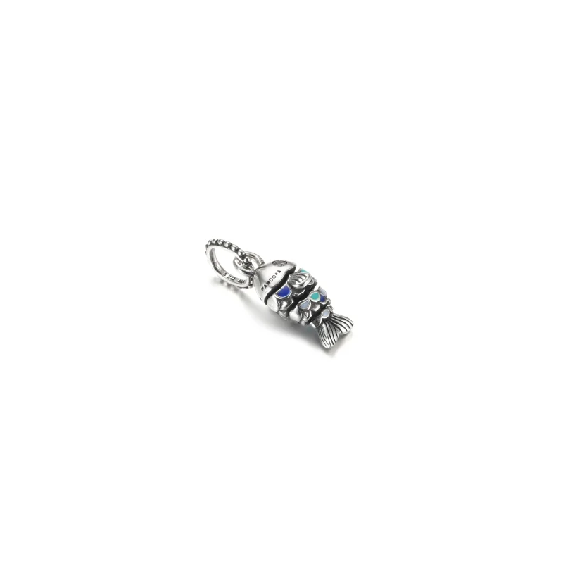 (imagem para) Charm Pingente Peixe Azul Escamado PANDORA - 799428C01 - Visualizar 2