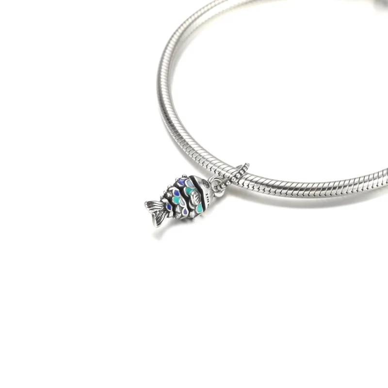(imagem para) Charm Pingente Peixe Azul Escamado PANDORA - 799428C01 - Visualizar 5