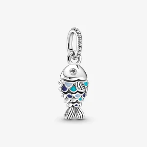(imagem para) Charm Pingente Peixe Azul Escamado PANDORA - 799428C01