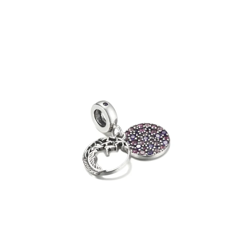 (imagem para) Charm Pingente Pena Pavê PANDORA - 799561C01 - Visualizar 2