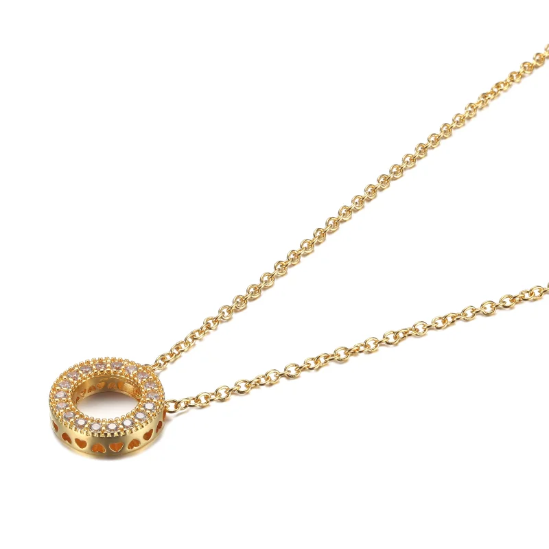 (imagem para) Colar Circular com Logo Pandora e Pavê - 367436C01 - Visualizar 2