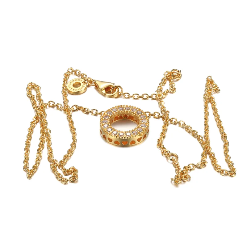 (imagem para) Colar Circular com Logo Pandora e Pavê - 367436C01 - Visualizar 5