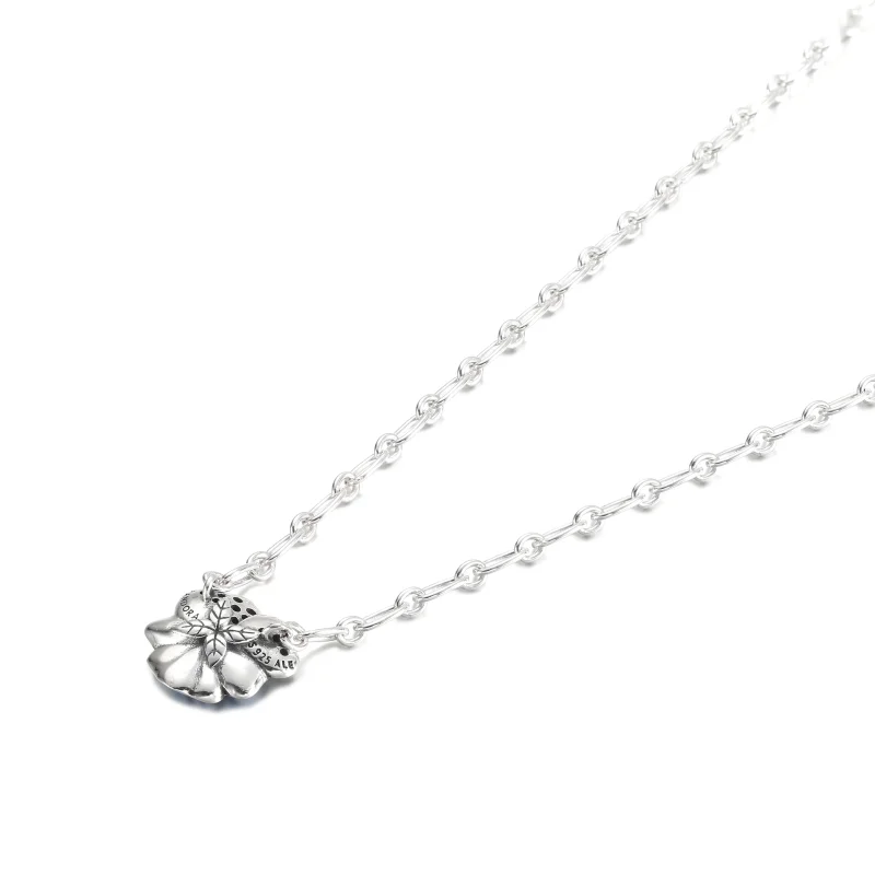 (imagem para) Colar com Pingente de Flor Amor-Perfeito Azul PANDORA - 390770C01 - Visualizar 3