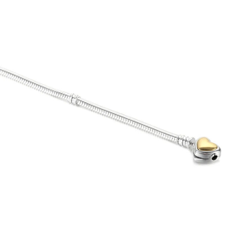 (imagem para) PANDORA Bracelete de Cobra com Fecho de Coração Dourado Abobadado - 599380C00 - Visualizar 5