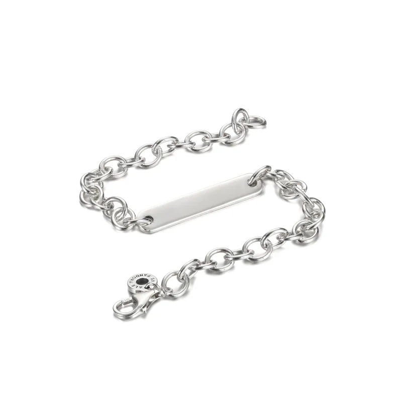 (imagem para) PANDORA Bracelete de Elos com Barra Gravável - 599523C00 - Visualizar 6