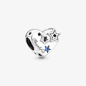 (imagem para) PANDORA Charm Coração Agradecido e Estrelas - 799527C01