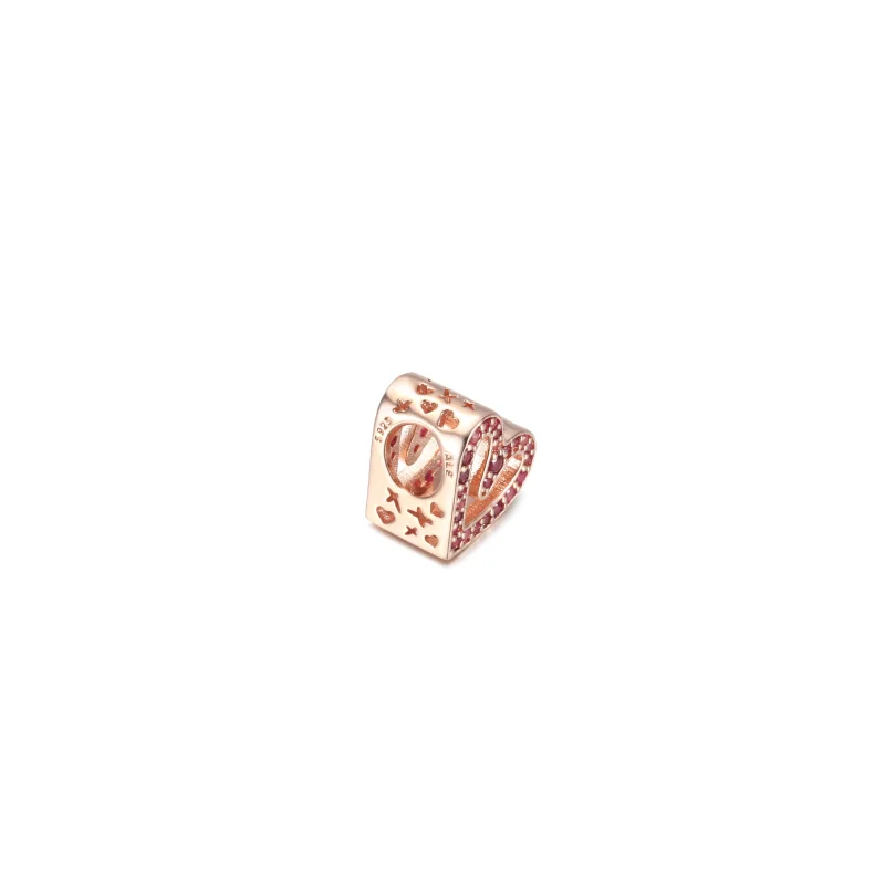 (imagem para) PANDORA charm coração freehand rubi rosa cintilante - 788692C02 - Visualizar 3