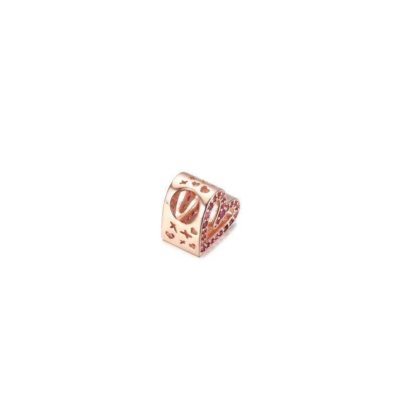 (imagem para) PANDORA charm coração freehand rubi rosa cintilante - 788692C02 - Visualizar 4