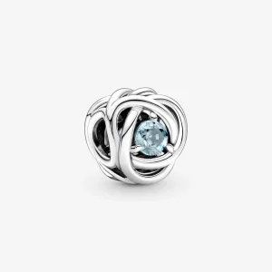 PANDORA Charm Círculo Eterno Azul Aqua Marinho de Março - 790065C09 (imagem para) PANDORA Charm Círculo Eterno Azul Aqua Marinho de Março - 790065C09