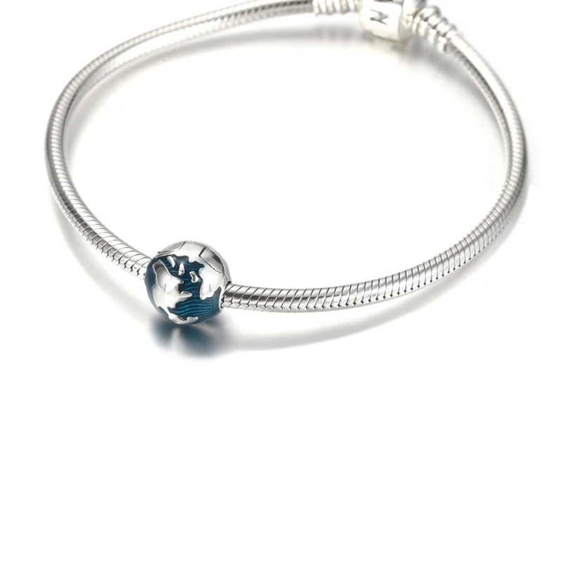 (imagem para) PANDORA Charm de Clipe do Globo Azul - 799429C01 - Visualizar 5