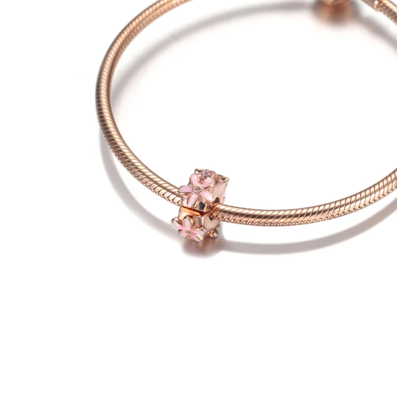 (imagem para) PANDORA Charm de Espaçador com Margarida Rosa - 788809C01 - Visualizar 5