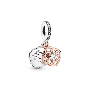 (imagem para) PANDORA charm pendente rosa two tone - 789373C01