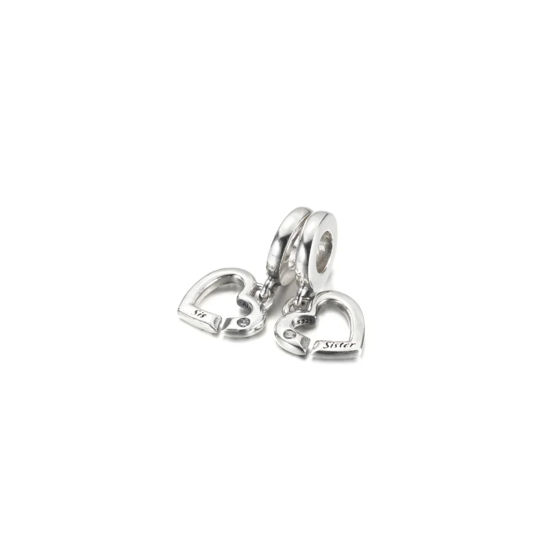 (imagem para) PANDORA Charm Pingente de Corações de Irmãs Divididos Entrelaçados - 799538C01 - Visualizar 3