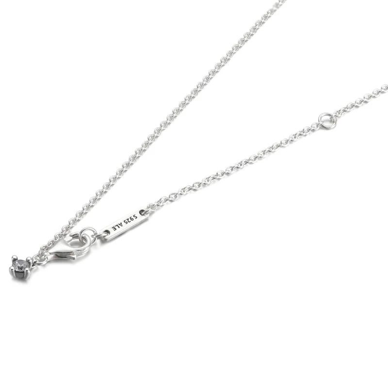 (imagem para) PANDORA Colar Brilhante Pingente Redondo e Quadrado - 390048C01 - Visualizar 4