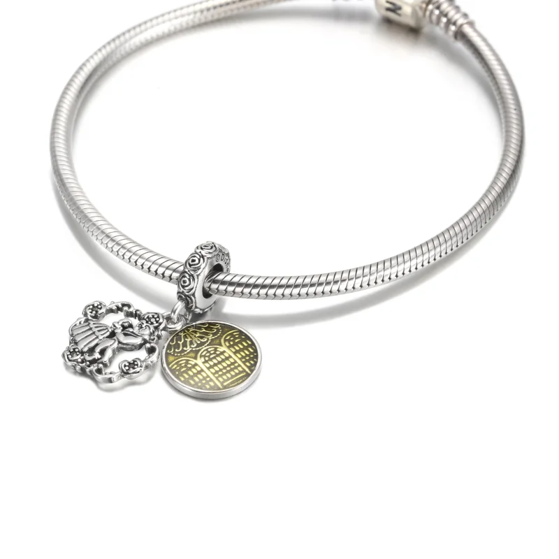 (imagem para) PANDORA Disney A Bela e a Fera Charm Dançante Pingente Duplo - 799014C01 - Visualizar 5