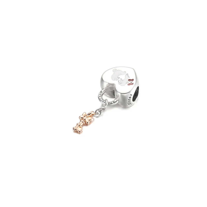 (imagem para) PANDORA Disney Mickey Mouse & Minnie Mouse Charm de Cadeado - 780109C01 - Visualizar 3