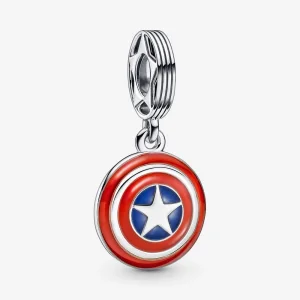 PANDORA Marvel Os Vingadores Charm de Pingente Escudo do Capitão América - 790780C01 (imagem para) PANDORA Marvel Os Vingadores Charm de Pingente Escudo do Capitão América - 790780C01