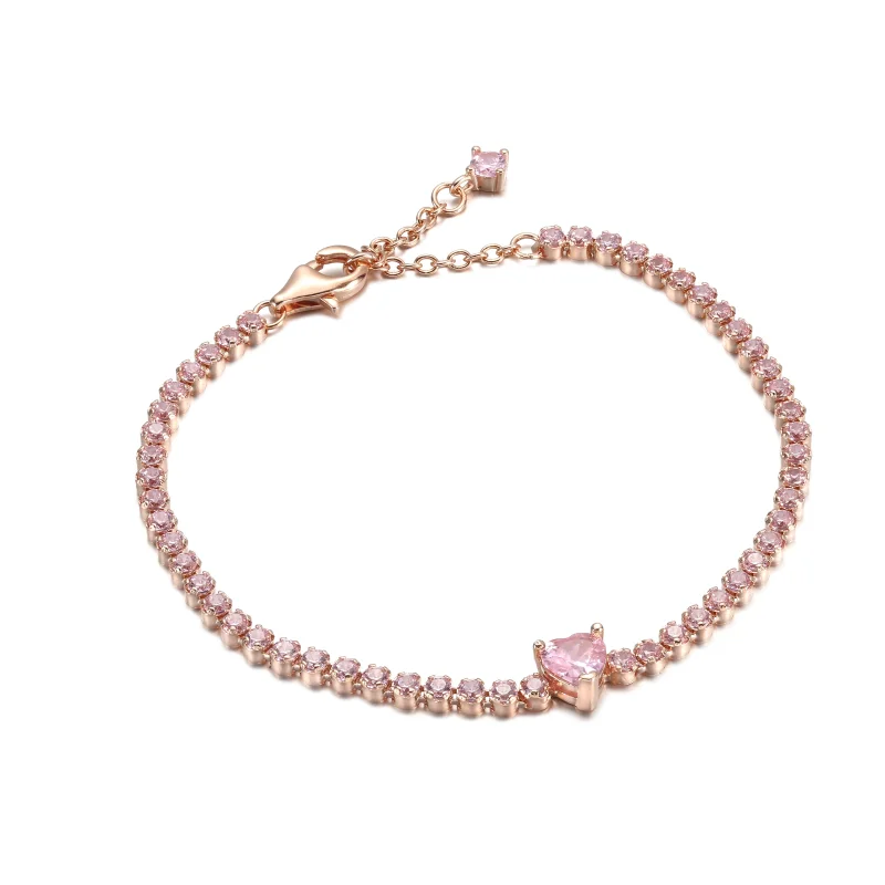 (imagem para) Pulseira Tennis Coração Brilhante PANDORA - 580041C01 - Visualizar 2