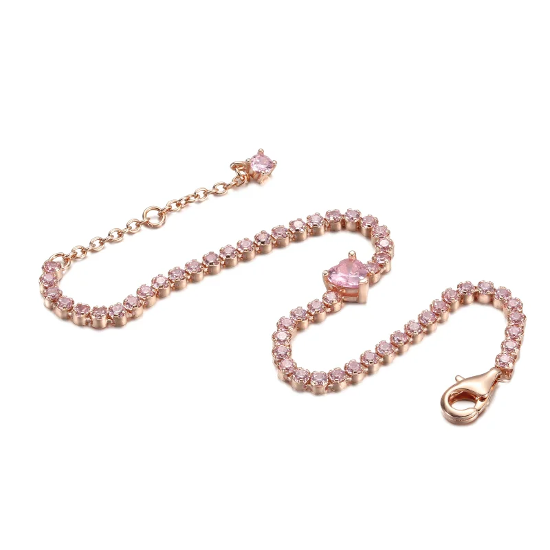 (imagem para) Pulseira Tennis Coração Brilhante PANDORA - 580041C01 - Visualizar 3