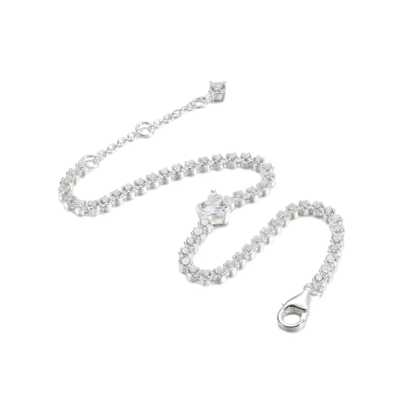 (imagem para) Pulseira Tennis Coração Reluzente PANDORA - 590041C01 - Visualizar 3