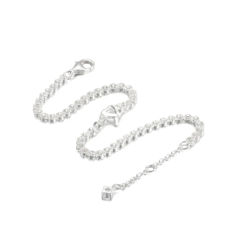 (imagem para) Pulseira Tennis Coração Reluzente PANDORA - 590041C01 - Visualizar 4