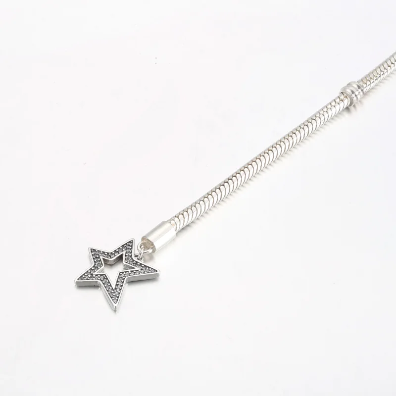 (imagem para) Bracelete de Cobra com Barra T em Formato de Estrela Assimétrica da Coleção Pand - Visualizar 5