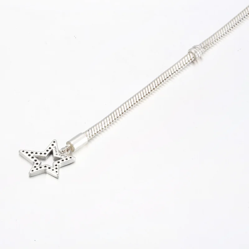 (imagem para) Bracelete de Cobra com Barra T em Formato de Estrela Assimétrica da Coleção Pand - Visualizar 10