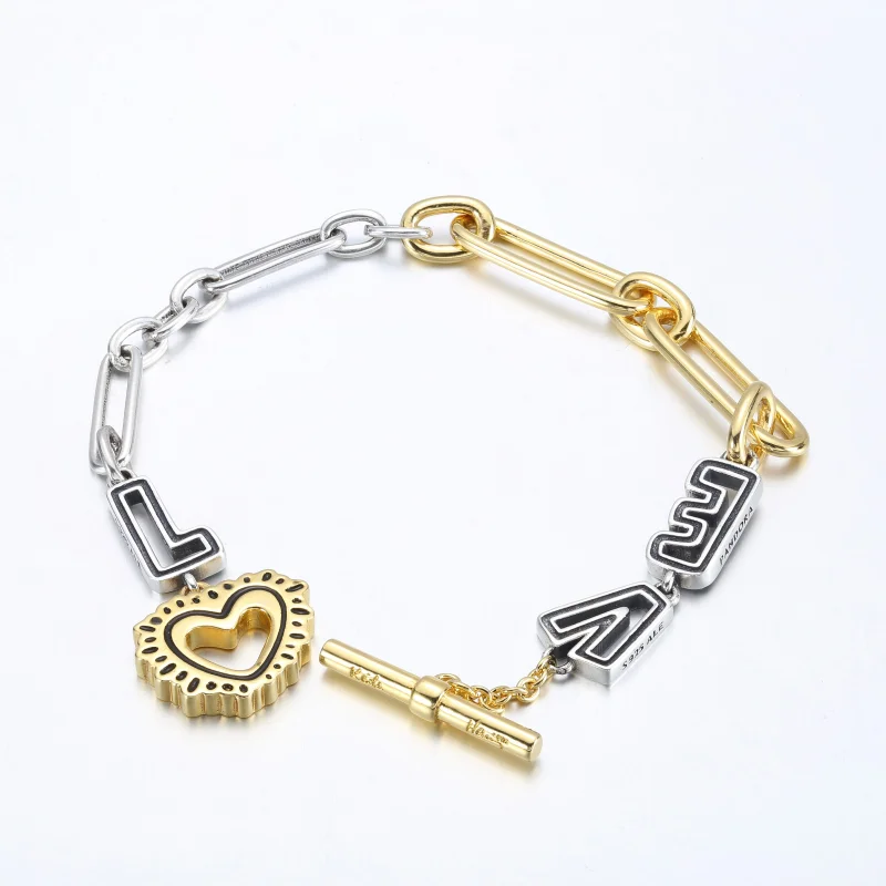 (imagem para) Bracelete Keith Haring x Pandora com Elos Love Bicolor - 562223C01 - Visualizar 2