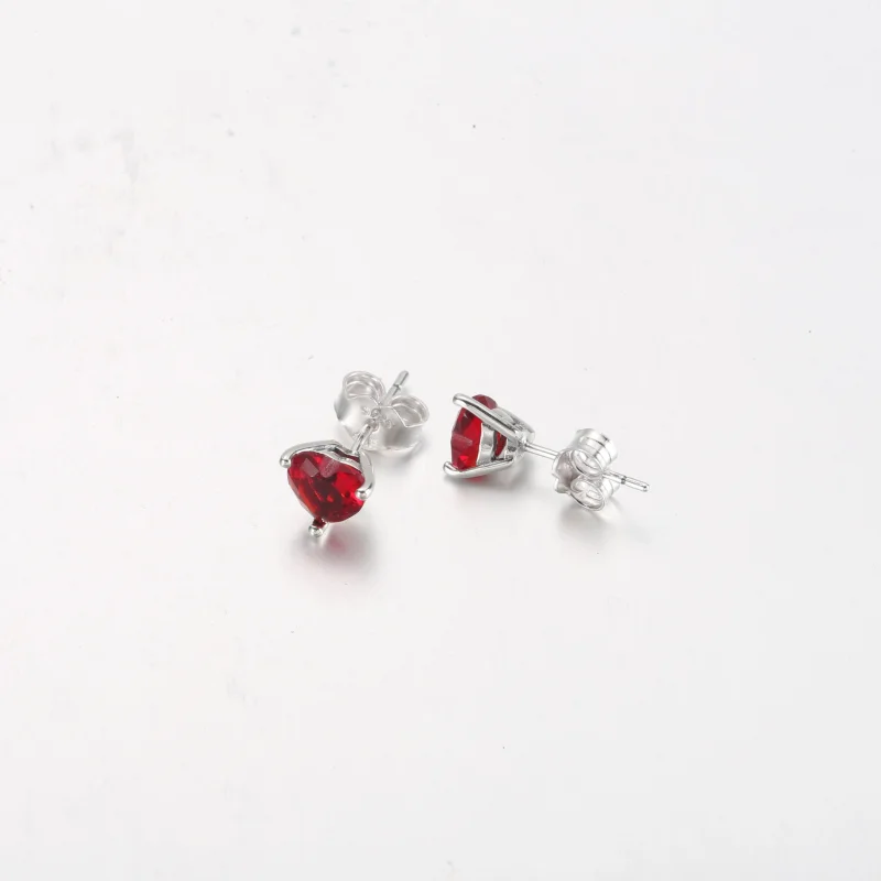 (imagem para) Brincos de Ponto Pandora Coração Vermelho - 292549C01 - Visualizar 6