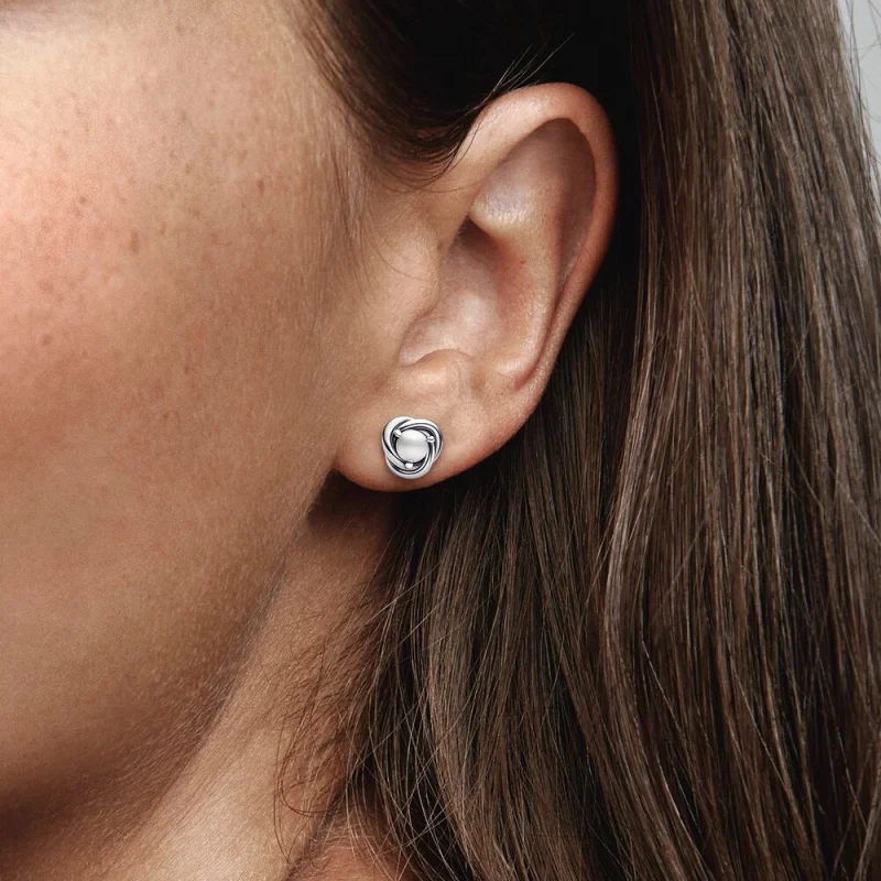 (imagem para) Brincos PANDORA June White Eternity Circle Stud - 292335C03 - Visualizar 3