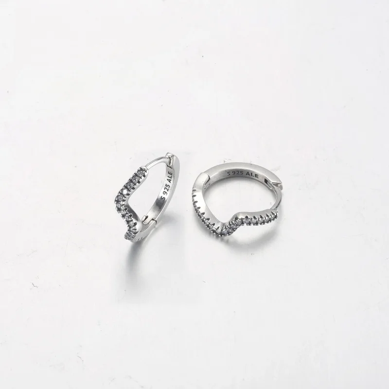 (imagem para) Brincos PANDORA Onda Cintilante - 292545C01 - Visualizar 8